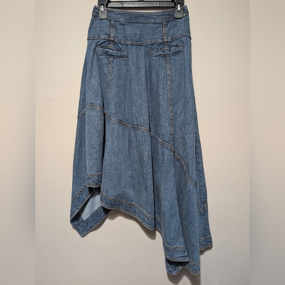 Pilcro Blue Asymmetrical Midi Skirt - Picture 8 of 11